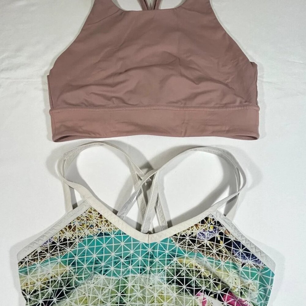 Lululemon Energy Bra Size 10 Women's Bundle of 2 Yoga Gym Workout Training